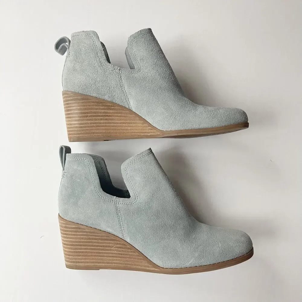 Toms Suede Wedge Booties W9 - Picture 4 of 9